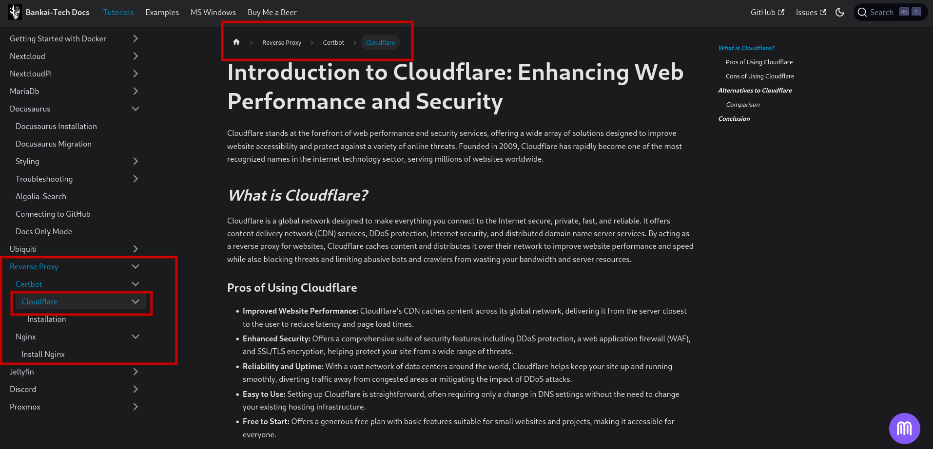 Doc Link subDropdown